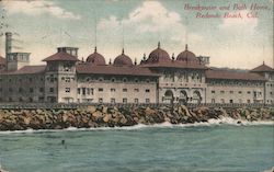 Breakwater and Bath House Redondo Beach, CA Postcard Postcard Postcard