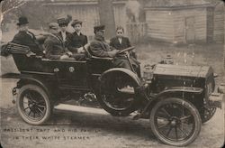President Taft and His Family in Their White Steamer Postcard