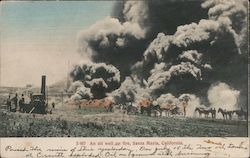 An Oil Well on Fire Postcard