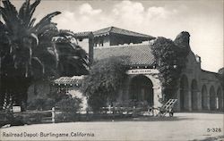 Railroad Depot Burlingame, CA Postcard Postcard Postcard