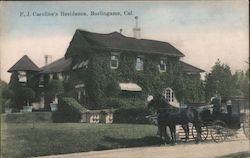 F.J. Caroline's Residence Burlingame, CA Postcard Postcard Postcard