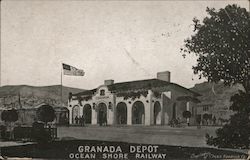 Granada Depot - Ocean Shore Railway El Granada, CA Postcard Postcard Postcard