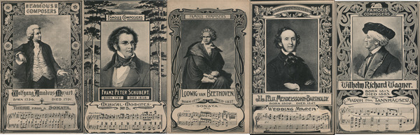 Set of 5: Famous Composers, Music