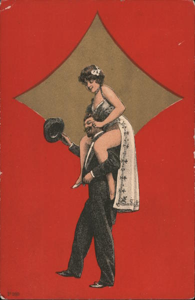 Woman Sitting On Shoulders of Man Circus