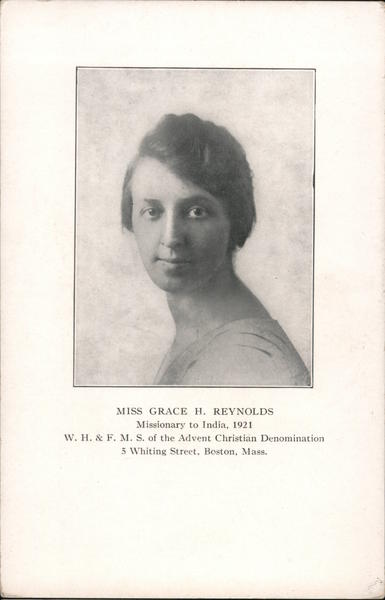 Portrait of Miss Grace H. Reynolds - Missionary to India, 1921