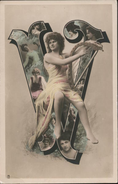 Woman With Harp - Letter V Alphabet Letters