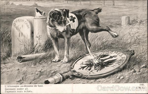 Germany Under All Red Cross Dog Anti-German World War I