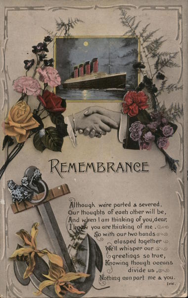 Titanic Remembrance Hands Across Sea Boats, Ships