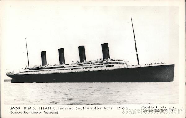 R. M. S. Titanic leaving Southampton April 1912 Boats, Ships