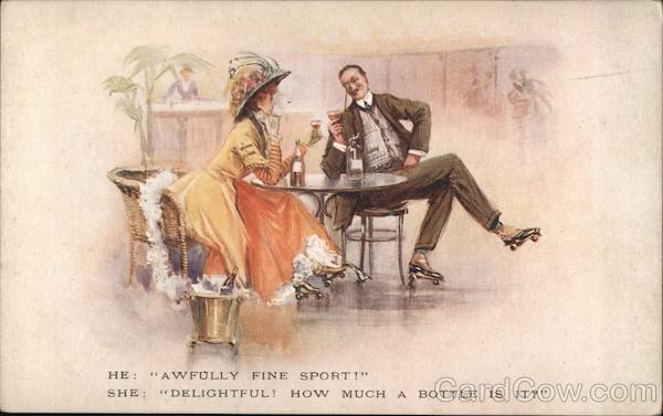 Drinking while Skating Roller Skating