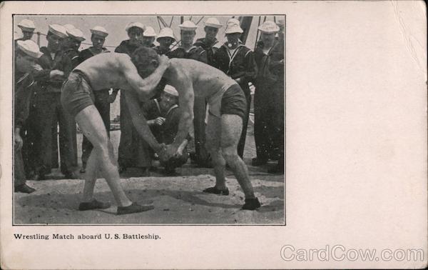 Wrestling Match aboard U.S. Battleship Navy