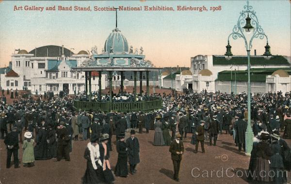 Art Gallery and Band Stand, Scottish National Exhibition 1908 Edinburgh Scotland