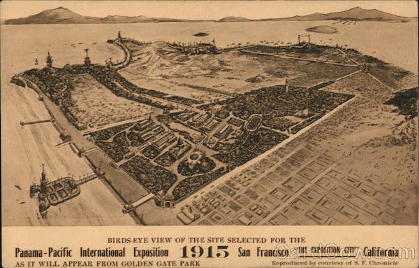 Birds-Eye View of the Site Selected for the Panama-Pacific International Exposition