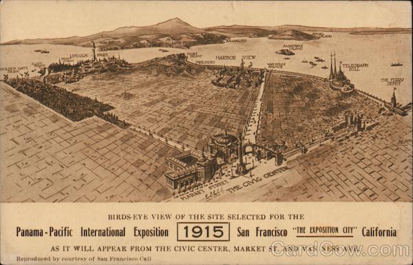 Birds-Eye View of the Site Selected for the Panama-Pacific Exposition 1915