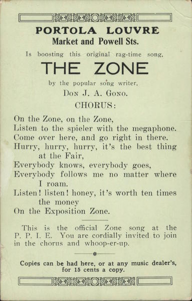 Portola Louvre The Zone 1915 Panama-Pacific International Exposition (PPIE)