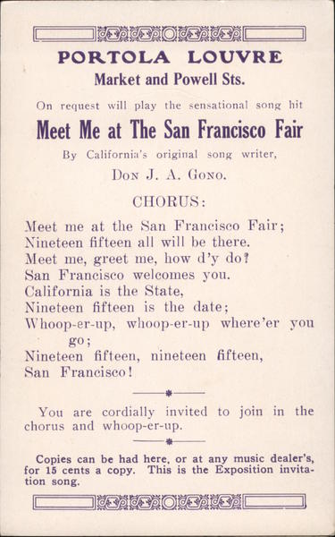 Meet me at the San Francisco Fair 1915 Panama-Pacific Exposition