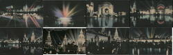 Lot of 8: Illuminated Night Scenes, PPIE Postcard