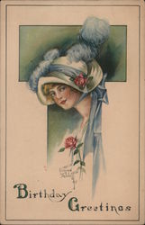 A Signed Kathryn Elliott Birthday Greetings Postcard Postcard