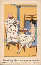 French: Surgeon working on Woman's Foot Postcard