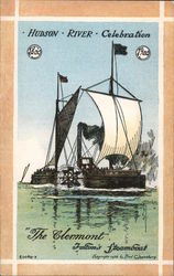 "The Clermont" Fulton's Steamboat - Hudson River Celebration Postcard