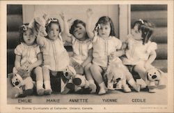 The Dionne Quintuplets at Callander, Ontario, Canada Postcard