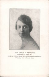 Portrait of Miss Grace H. Reynolds - Missionary to India, 1921 Postcard