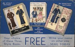 Advertisement for three different style books from Lane Bryant Postcard