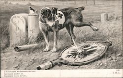 Germany Under All Red Cross Dog Anti-German Postcard