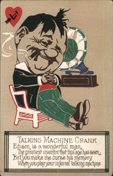 Talking Machine Crank Postcard