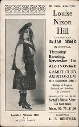 Louise Nixon Hill Birkel's Music Store Postcard