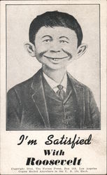 Alfred E. Neuman: I'm Satisfied with Roosevelt FDR Postcard