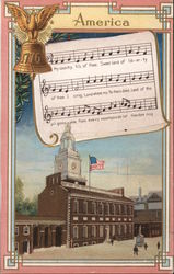 America, My Country 'tis of Thee - Independence Hall Postcard