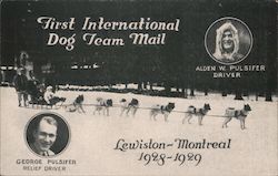 First international dog team mail Pulsifer Postcard