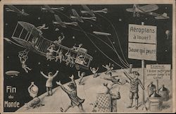 Halley's Comet Fin du Monde - Aeroplan louer Postcard