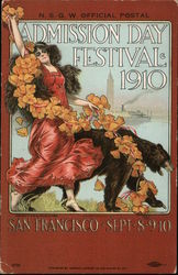 Admission Day Festival 1910 - San Francisco Postcard