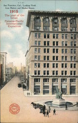 San Francisco, Looking North from Battery and Market Street - PPIE 1915 Postcard