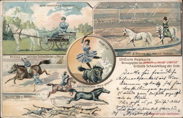 Horse Stunt Illustrations from Barnum & Bailey's Circus