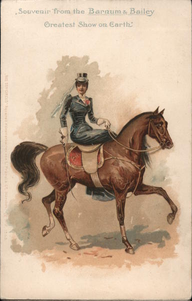 Woman Trick Horse Rider Barnum & Bailey Circus