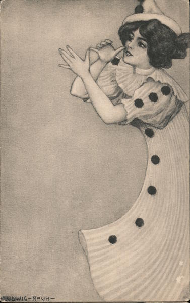 Illustration of Female Clown Gesturing Circus