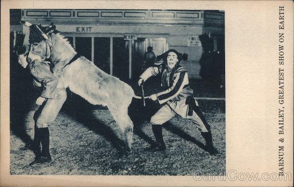 Donkey and Clowns at Barnum & Bailey's Circus