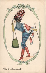 Deco Woman Series 4484 Postcard