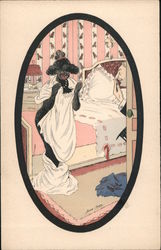 Black Woman in Disrobe Series 519 Postcard