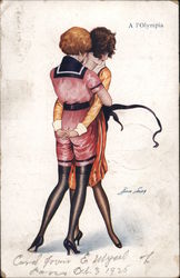 Two women hugging Lesbian Interest Series 156 Postcard