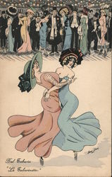 Two Women Dancing Sensually with One Another as a Crowd Watches Series 4391 Xavier Sager Postcard Postcard Postcard