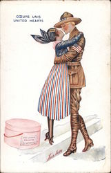 WWI A Soldier Kissing a Woman Series 50 Xavier Sager Postcard Postcard Postcard