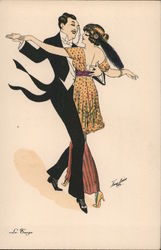 Couple Dancing the Tango Series 594 Postcard