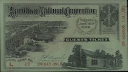 Ticket: Republican National Convention St Louis June 16th 1896 Ephemera