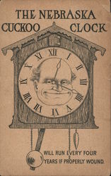 William Jennings Bryan The Nebraska Cuckoo Clock Postcard
