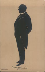 Silhouette of President Warren G. Harding Postcard