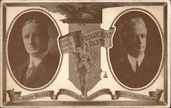 Rare: Progressive Party Joseph Walker James P. Magenis Postcard